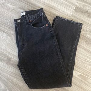 Abercrombie & Fitch The Ankle Straight Ultra High Rise Black Jeans size 2